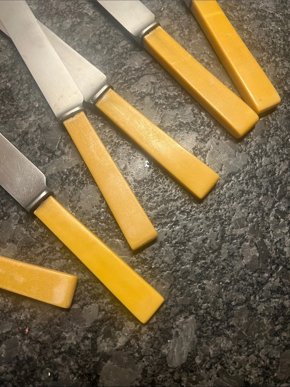 Set of 6 VINTAGE FIRTH STAINLESS steel knives. Bone handle. 1920’s-1930’s